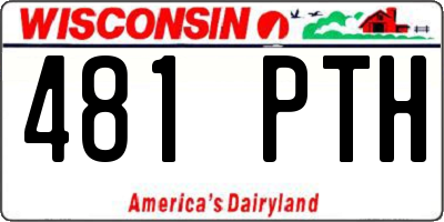 WI license plate 481PTH