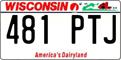 WI license plate 481PTJ