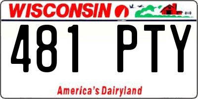 WI license plate 481PTY