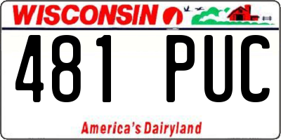 WI license plate 481PUC