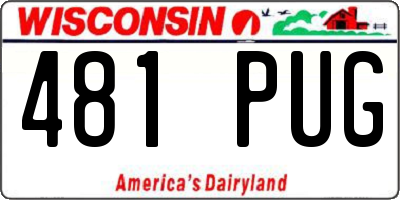 WI license plate 481PUG