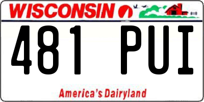 WI license plate 481PUI