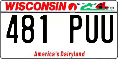 WI license plate 481PUU
