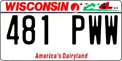 WI license plate 481PWW