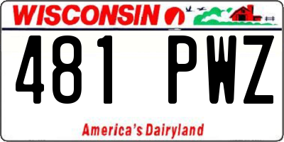 WI license plate 481PWZ