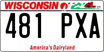 WI license plate 481PXA