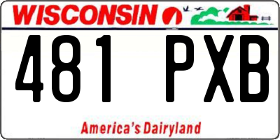 WI license plate 481PXB