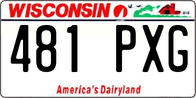 WI license plate 481PXG