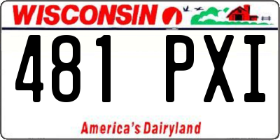 WI license plate 481PXI