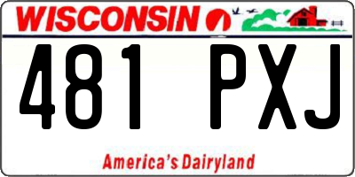 WI license plate 481PXJ