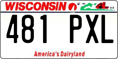 WI license plate 481PXL