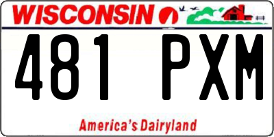 WI license plate 481PXM