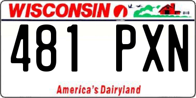 WI license plate 481PXN