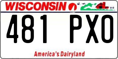 WI license plate 481PXO