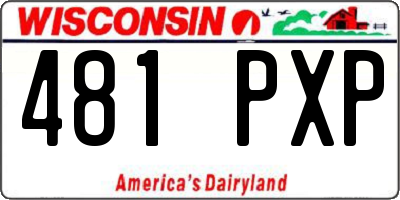 WI license plate 481PXP