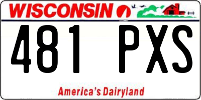 WI license plate 481PXS