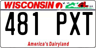 WI license plate 481PXT