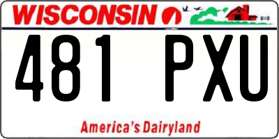 WI license plate 481PXU