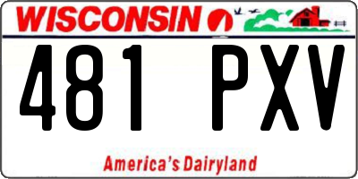 WI license plate 481PXV