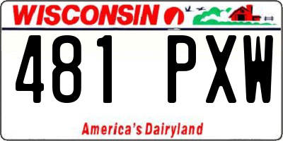 WI license plate 481PXW