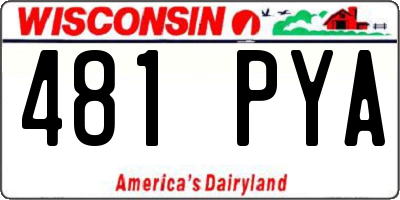 WI license plate 481PYA