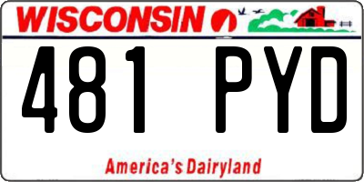 WI license plate 481PYD