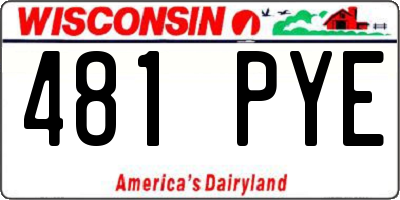 WI license plate 481PYE