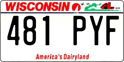 WI license plate 481PYF