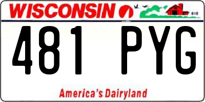 WI license plate 481PYG