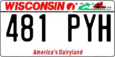 WI license plate 481PYH