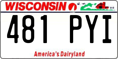 WI license plate 481PYI