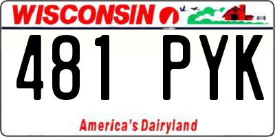 WI license plate 481PYK