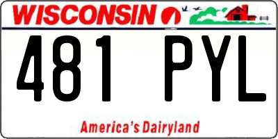 WI license plate 481PYL