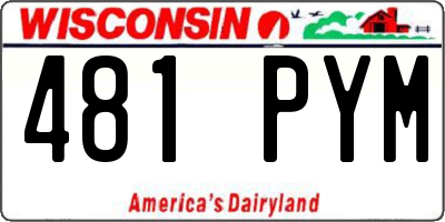 WI license plate 481PYM