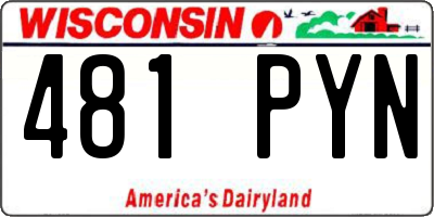 WI license plate 481PYN