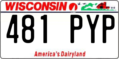 WI license plate 481PYP