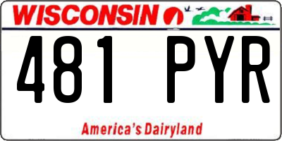 WI license plate 481PYR