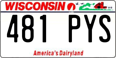 WI license plate 481PYS