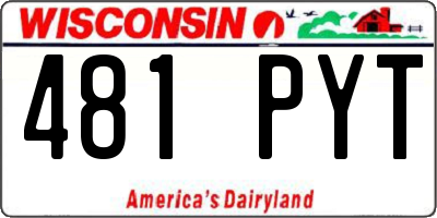WI license plate 481PYT