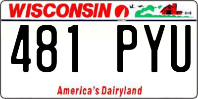 WI license plate 481PYU