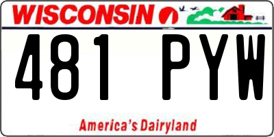 WI license plate 481PYW