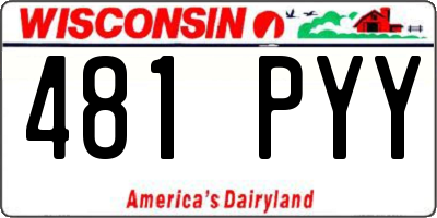 WI license plate 481PYY
