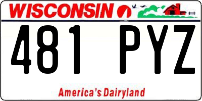 WI license plate 481PYZ