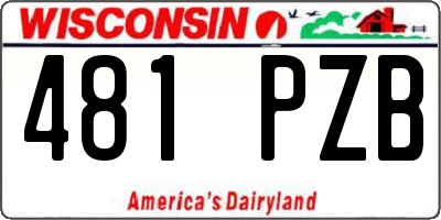 WI license plate 481PZB