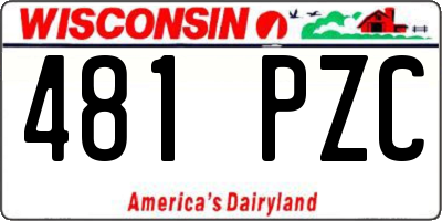 WI license plate 481PZC