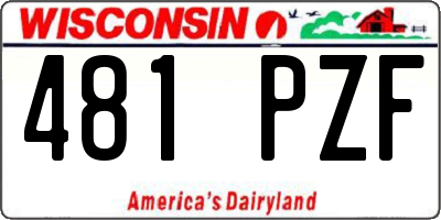 WI license plate 481PZF