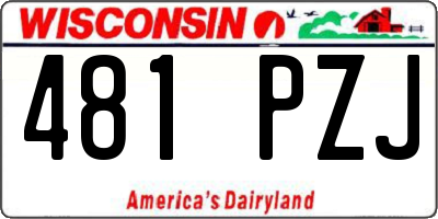 WI license plate 481PZJ