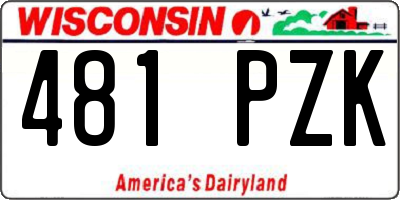WI license plate 481PZK