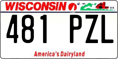 WI license plate 481PZL