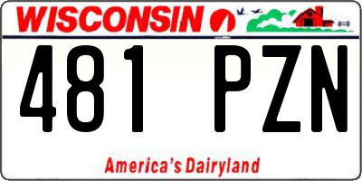WI license plate 481PZN
